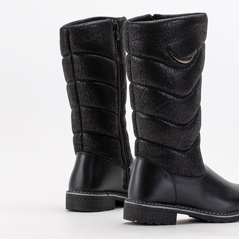 Černé dívčí teplé kozačky Hasanka - Obuv