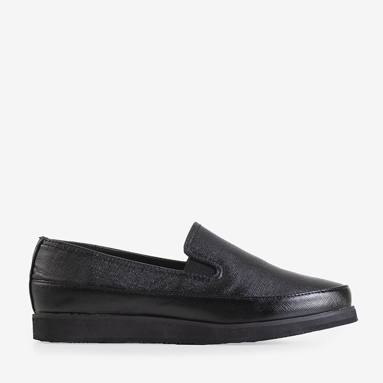 OUTLET Dámské černé lesklé slip on boty Melerda - Obuv