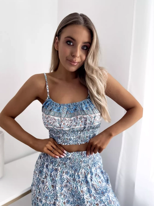 Синій жіночий комплект з принтом - Одяг