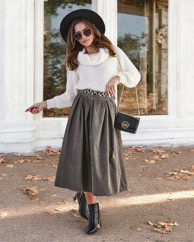 Dámská midi sukýnka Royalfashion a' la džínovina