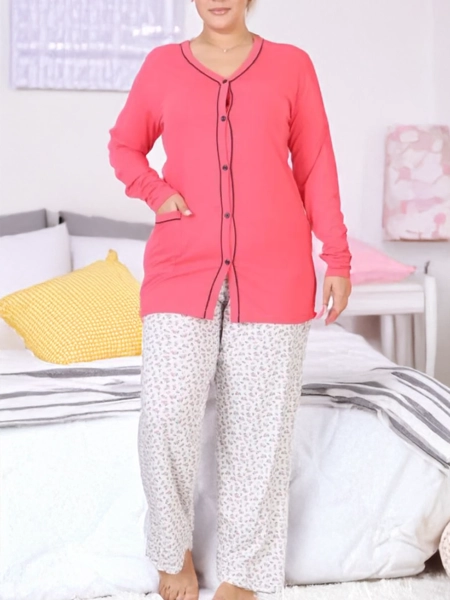 Royalfashion Bavlněné dámské pyžamo 2 díly VELIKOST PLUS