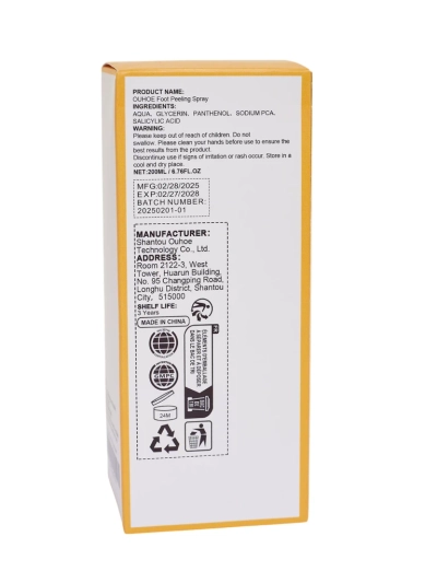 Sprej na nohy a paty, peeling
