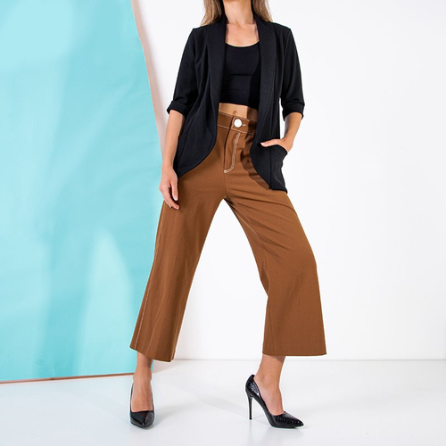 Чорний жіночий піджак без застібки