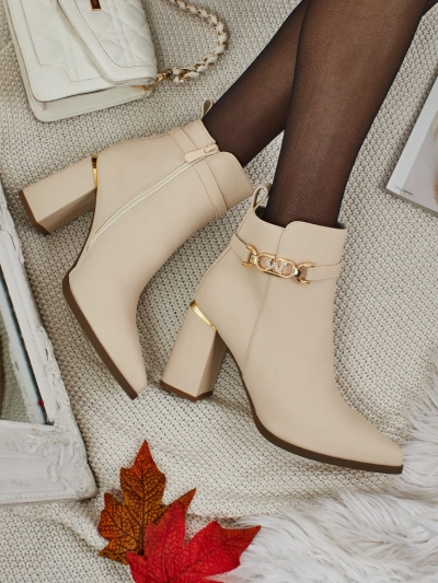 Dámské kotníkové boty eko semišové na sloupku Ostirena