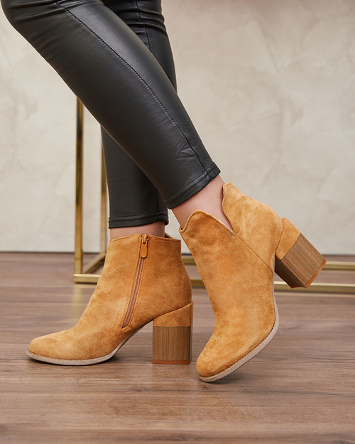 Чоботи Royalfashion Camel жіночі Teascir на шпильці