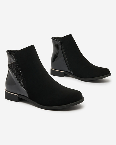 Royalfashion Чорні жіночі черевики з цирконієм Overlissa