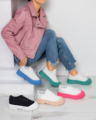 OUTLET Dámské bílé tenisky s modrou podrážkou Comp - Footwear