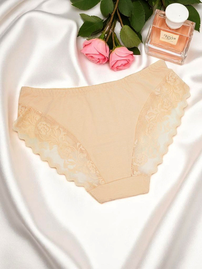 Royalfashion Dámské bavlněné kalhotky s krajkou Pure Lace