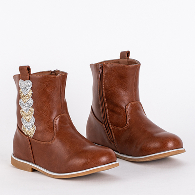 Camel dívčí kozačky s ozdobným svrškem Nokami-Footwear