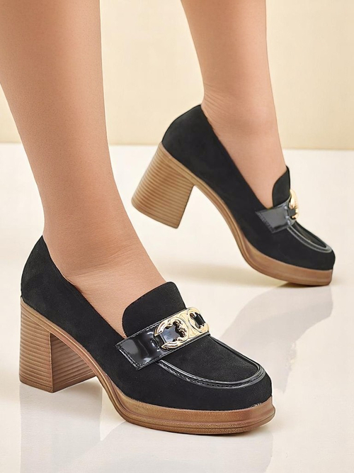 Royalfashion Жіночі мокасини на блоковому каблуці Qeroy