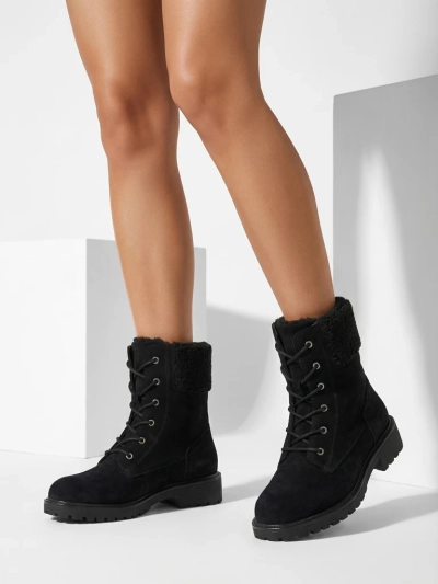 Eko semišové šněrovací dámské kotníkové boty Trevolla