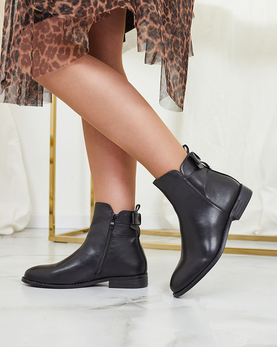 Royalfashion Чорні жіночі черевики a'la sztyblety з прикрасами Ederte