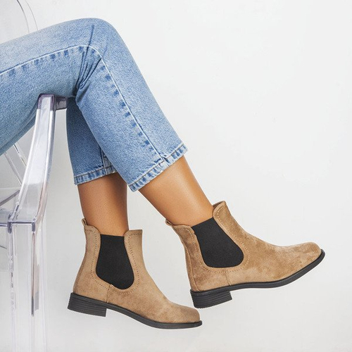 Бежеві черевики з еко-замші Abelia - Взуття