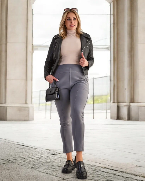 Royalfashion Утеплені жіночі штани-треггінси PLUS SIZE