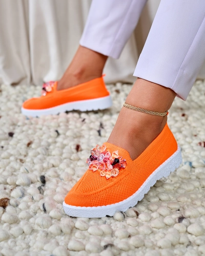 Royalfashion Oranžové dámské polobotky Enweta