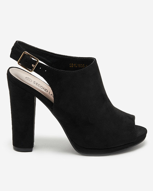 Чорні жіночі босоніжки на високій стійкі Veteri - Туфлі