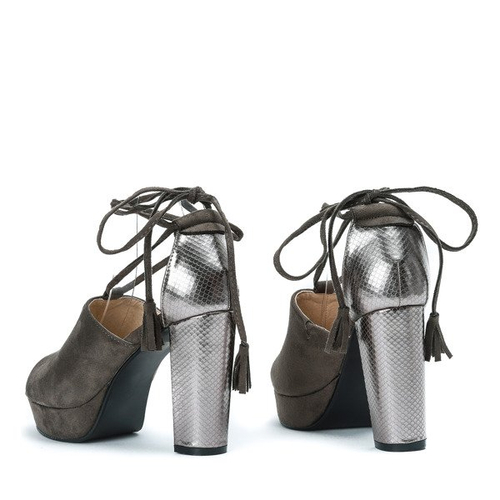 Зелені босоніжки на пості з вирізом та обв'язкою Ширлі - Взуття 1