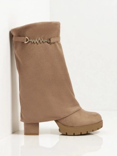 Kotníkové boty Flora Světle hnědé Elegantní na Podzim