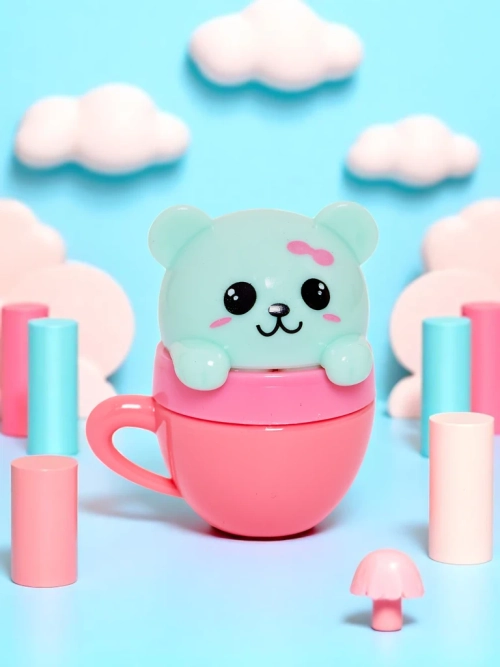 Дитячий бальзам для губ з ведмедиком у чашці – зволожує та відновлює