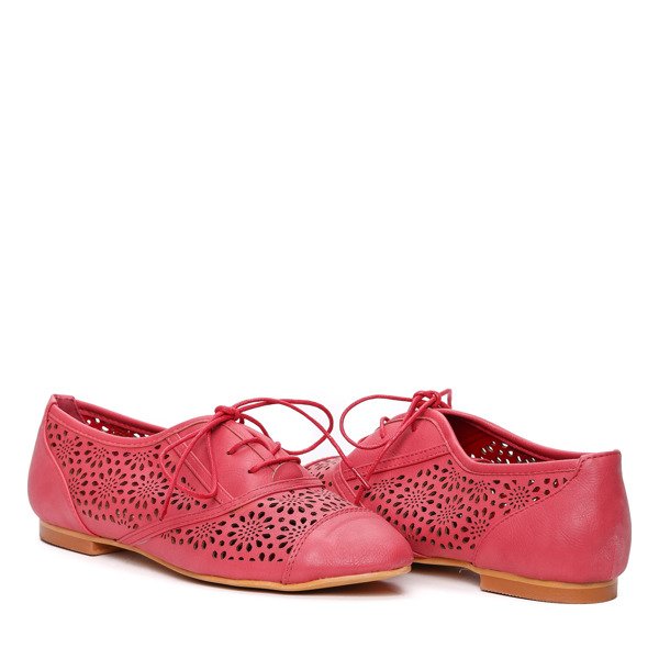 Czerwone półbuty z ekologicznej skóry April- Obuwie