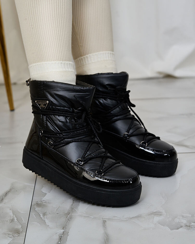 Royalfashion Dámské nazouvací boty a'la snow boots v černé barvě Nevsone