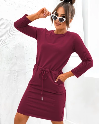 Royalfashion Dámské šaty z látky po kolena