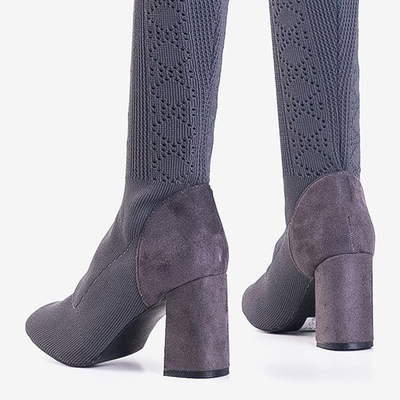 Šedé dámské boty a'la balladyna sock - Obuv