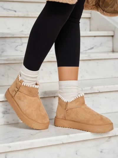 Royalfashion Короткие женские снежные сапоги стиля ботильонов Ewioz