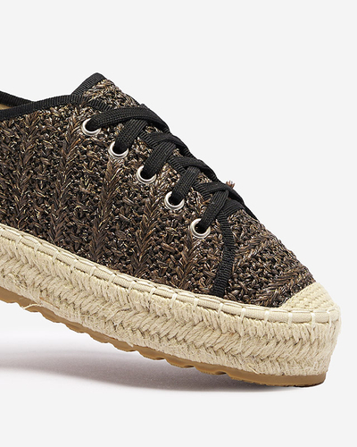 Чорні жіночі еспадрильї на низькій платформі Kioto