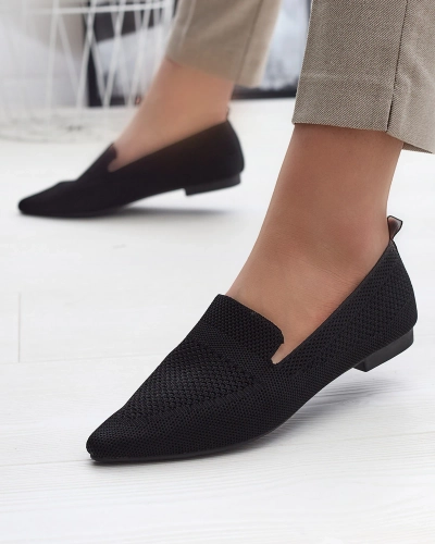 Жіночі тканинні балетки чорного кольору Aqsak- Взуття