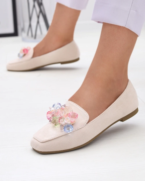 Бежеві жіночі мокасини з екозамші Gepossa- Footwear