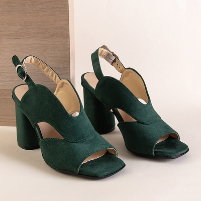 Зелені жіночі босоніжки на підборах Biserka