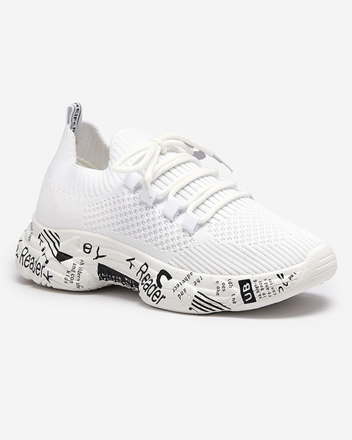 Білі жіночі спортивні сліпони з написом Kejini - Взуття