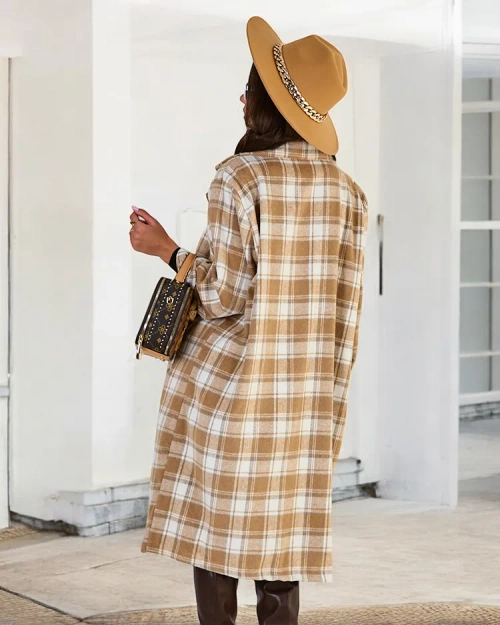 Жіноче картате пальто Royalfashion