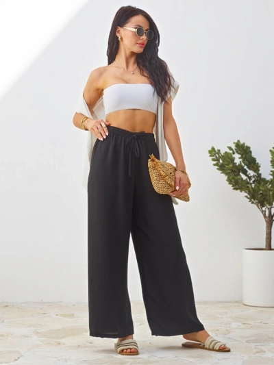 Royalfashion Широкі жіночі штани з еластичним поясом