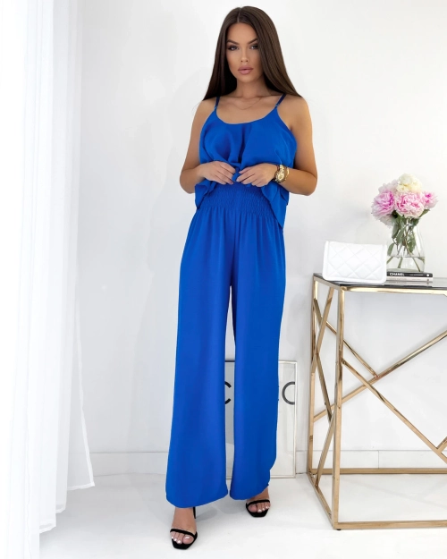 Жіночий комплект Royalfashion темно-синій з воланами