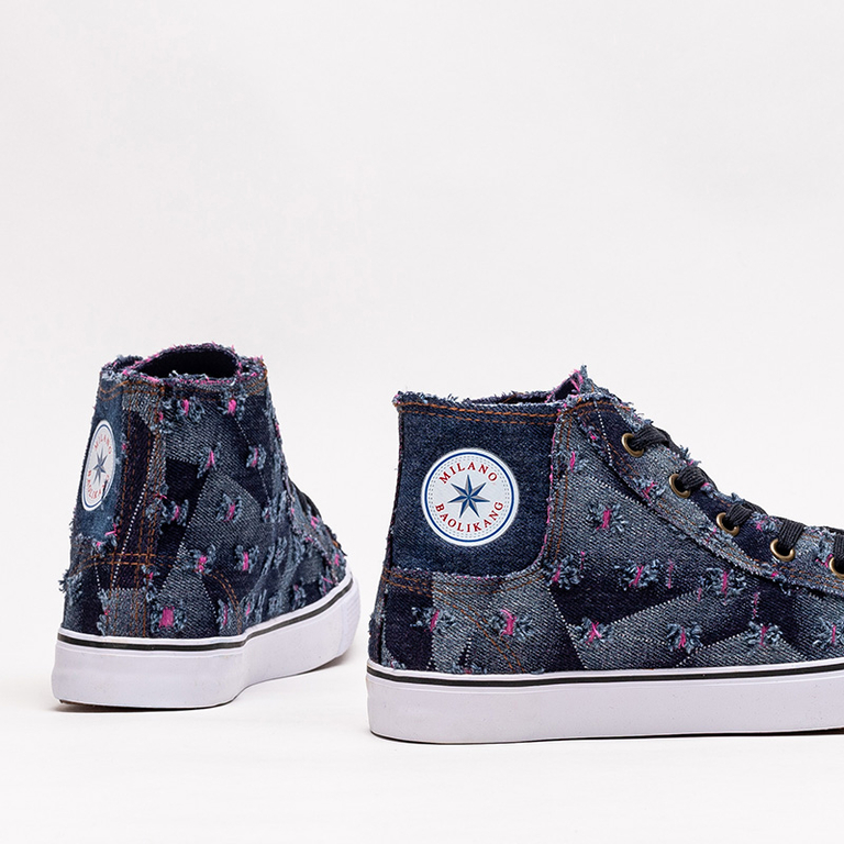 Tmavě modré dámské látkové tenisky Denario - Obuv