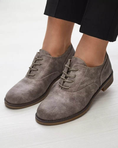 OUTLET Royalfashion Жіночі ажурні напівчеревики хакі Azedvi