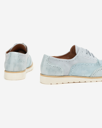 Блакитні жіночі туфлі на шнурівці Isdiohra