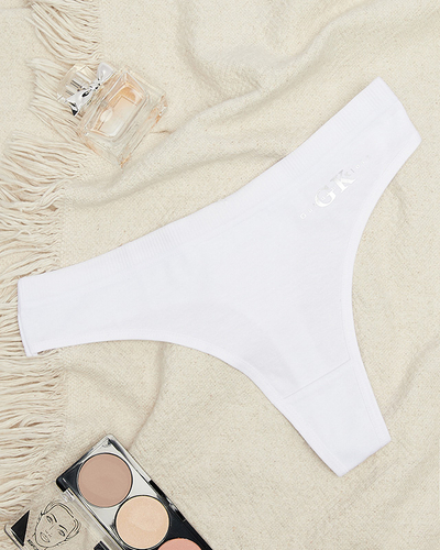 Білі жіночі одноколірні стрінги Нижня білизна
