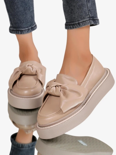 Royalfashion Elegantní dámské mokasíny s mašlí Ortto