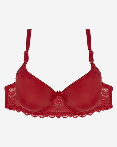 Жіночий мереживний бюстгальтер червоного кольору - Нижня білизна