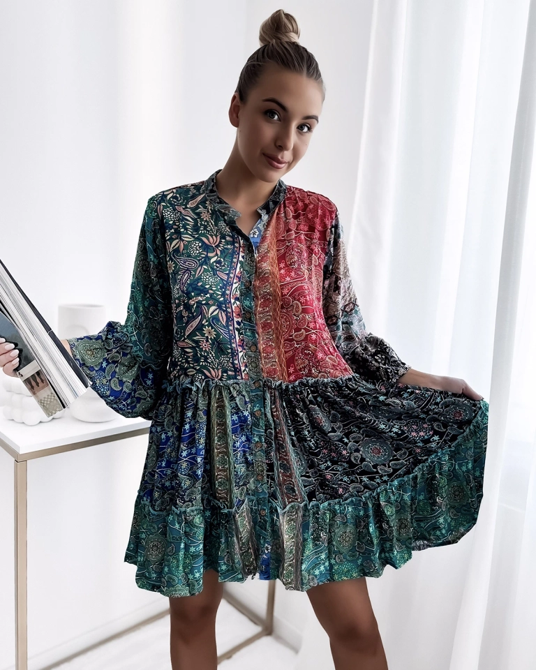 Royalfashion Barevné dámské krátké šaty