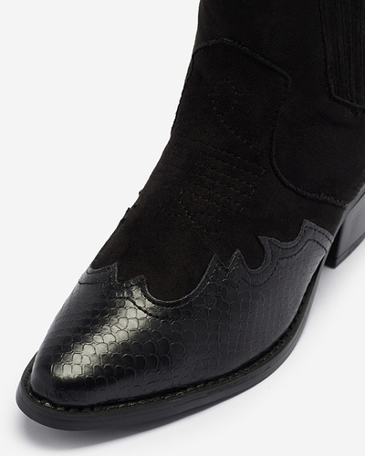 Чорні ковбойки на низькому каблуці Zirras