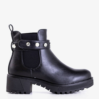 Černé boty s dekoracemi Kalkar - obuv