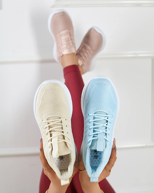 Кремові жіночі тканинні спортивні кросівки Bofia - Взуття