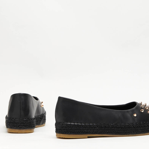 Чорні жіночі еспадрильї з оздобленням Edmaria