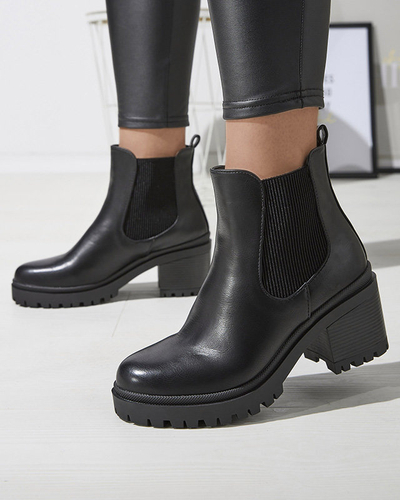 OUTLET Чорні жіночі черевики на стійці Foccillo- Footwear