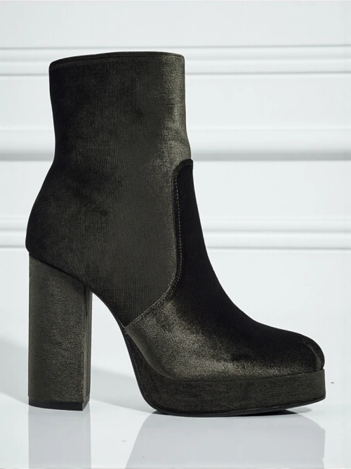 Ботильйони жіночі на підборах-стовпчику а-ля Велюр Miss