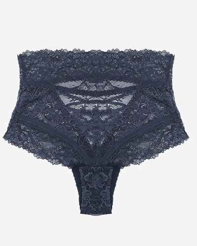 Námořnické modré krajkové brasilánky se stuhou - Spodní prádlo